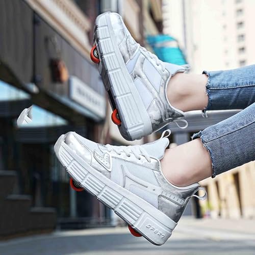 Kids Roller Skate Shoes with 2 Detachable Wheels, Sneakers for Boys Girls Birthday Thanksgiving Christmas Day4