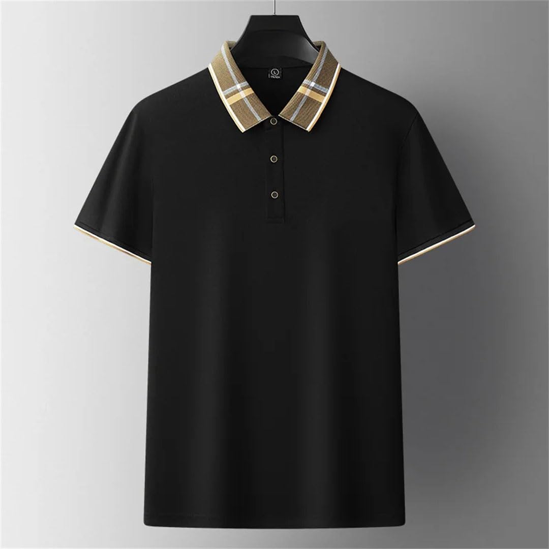 Polo de manga corta con solapa para hombre, cómodo y transpirable