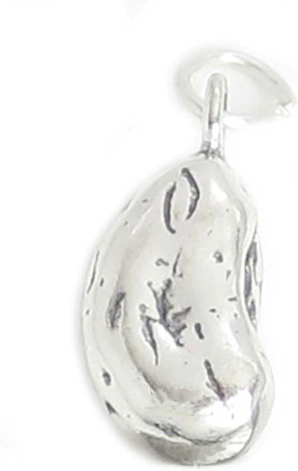 Pinto Lima Fava Bean 3D 925 Solid Sterling Silver Charm Pendant Bracelet Jewelry Making Supply
