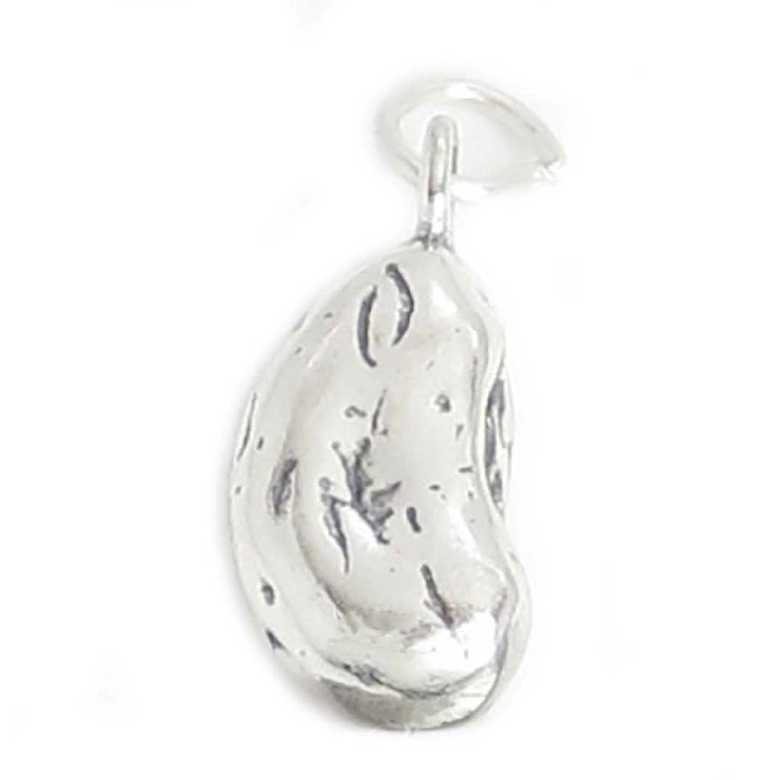 TI Pinto Lima Fava Bean 3D 925 Solid Sterling Silver Charm Pendant Bracelet Jewelry Making Supply