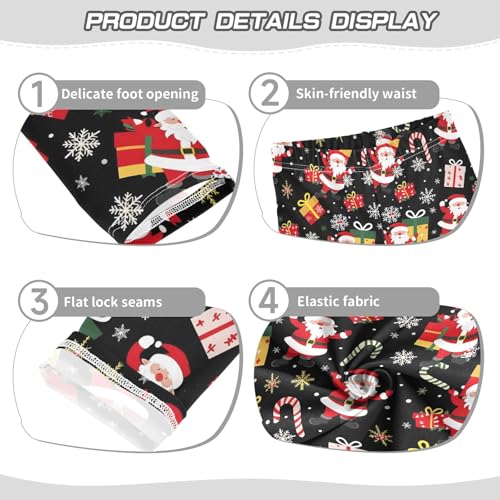 Girls Printed Leggings Yoga Pants Santa Claus Snowflakes Pattern for Kids in 4t to 10 Years, 4T3