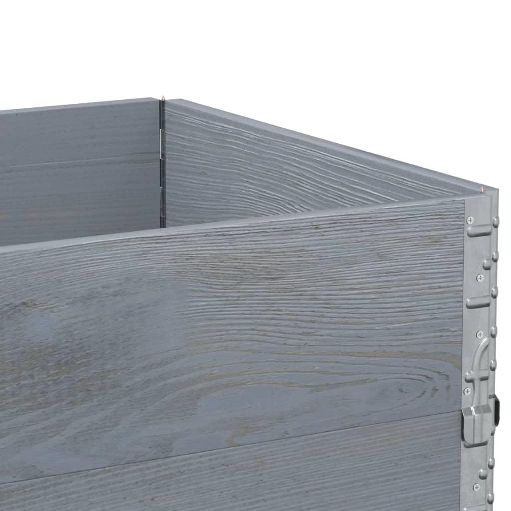 Paretali per Pallet 3pz Grigi 80x60cm in Legno Massello di Pino, Commercio e Industria,Movimentazione di Materiali,Pianali di carico e Pallet, 20.74kg-3295364