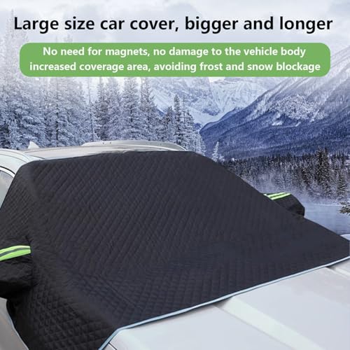Image of Windshield Cover for Ice and Snow, Double Sided Heavy Duty 600D Oxford Fabric, Car Snow Cover with Side Mirror Cover and Night Reflective Tape, Fit Cars, SUVs, Vans, Truck