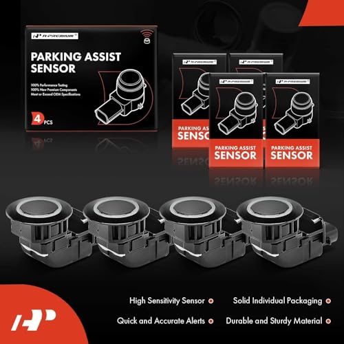 Image of A-Premium 4-PC Rear Reverse Backup Parking Assist Sensor Car Bumper PDC Compatible with Select Toyota Models - FJ Cruiser 2007 2008 2009 2010, Replace# 8934133050