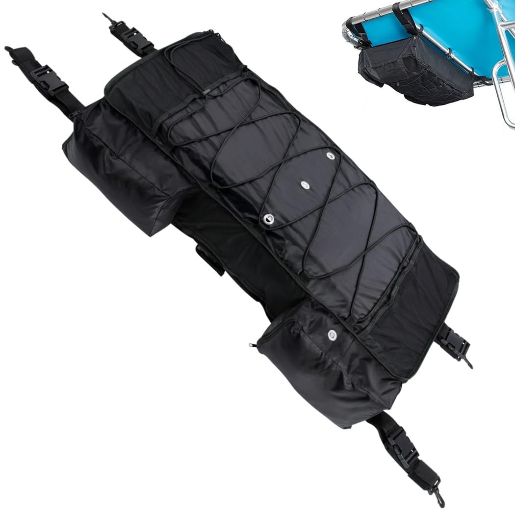 Chewtoyo Heavy Duty Life Vest T-Bag for Most T-Top Boats, T-Top Boat Storage Bag, Waterproof Oxford Cloth Storage Bag, Hold Up to 6 Type Ii Life Jackets, Black