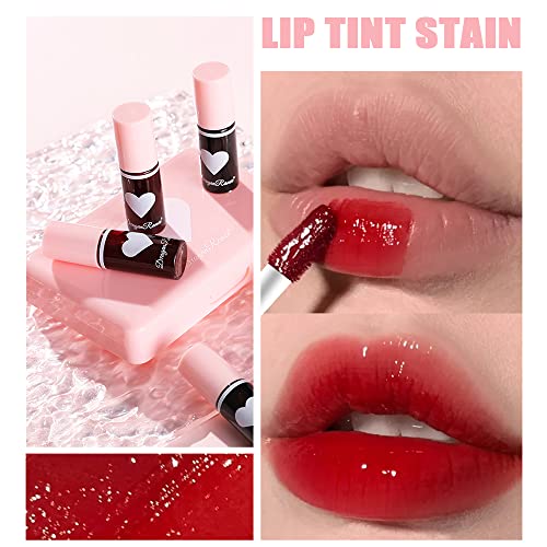 6 Colors Lip Tint Stain Set，Korean Lip Gloss Lip Tint Stain Plumping Mini Liquid Lipstick，Multi-Use Lip And Cheek Tint，Long Lasting Non-Stick Cup Waterproof, High Pigment, Vivid Color, Lip Tint Makeup #TOP1
