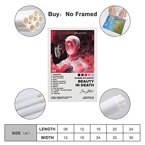 Chase Atlantic Poster Beauty In Death Album Cover Posters Poster Decorative Painting Canvas Wall Art Living Room Posters Bedroom Painting 12X18Inch(30X45Cm) #TOP1