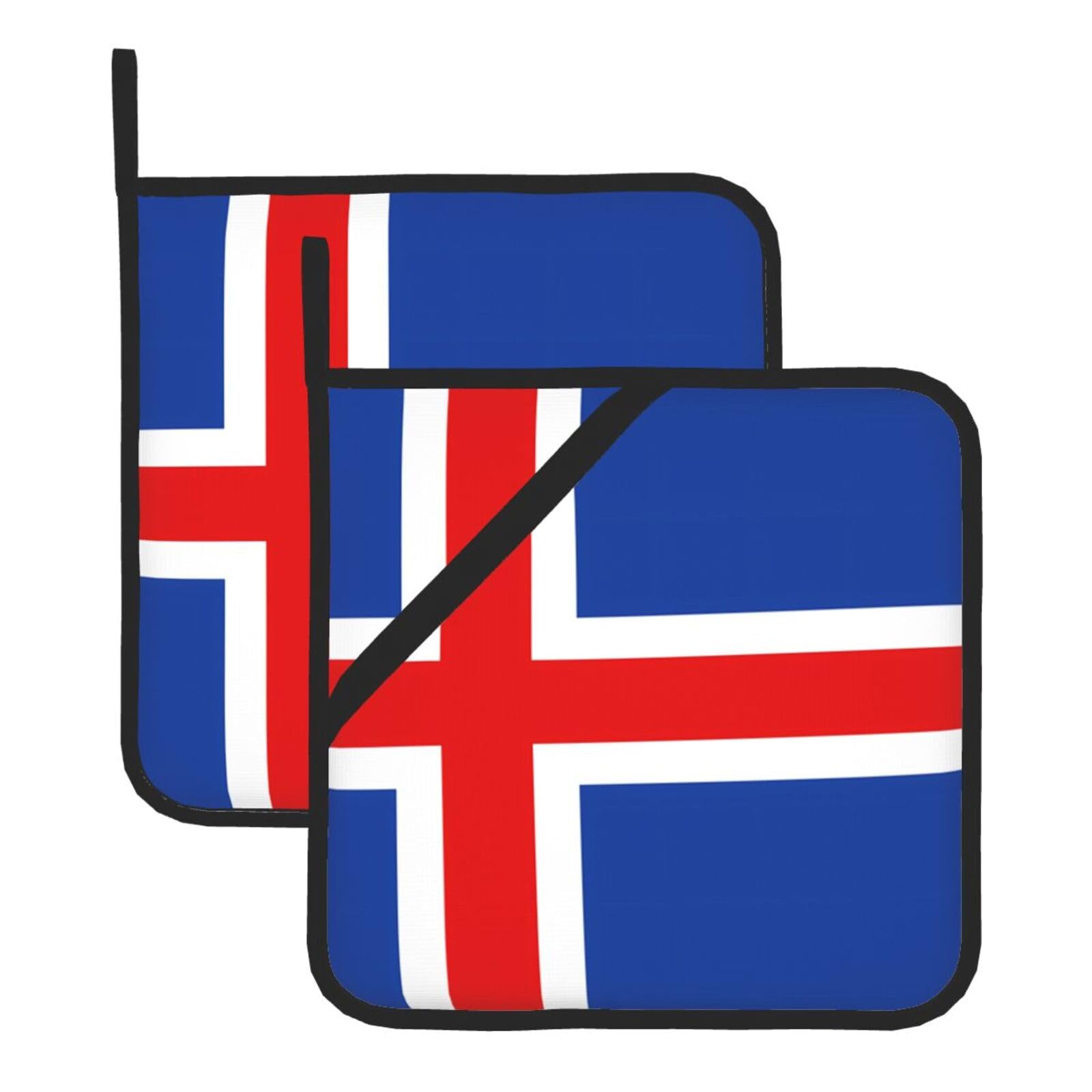 Flag of Iceland Square Heat Resistant Trivet Set Thick and Durable for Baking Barbecue Cookware Oven