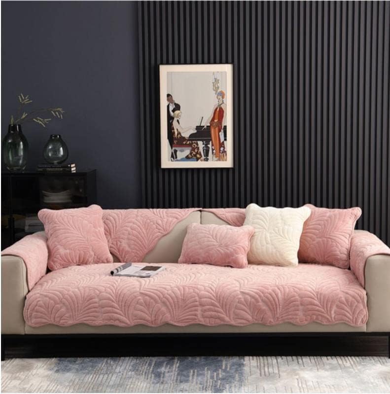 LUBOSE Velvet Sofa Covers, Washable Sofa Cover Protectors, Plush Sofa Covers, Sofa Protectors, Sofa Towels, Sofa Blankets(70 * 70cm, Pink)