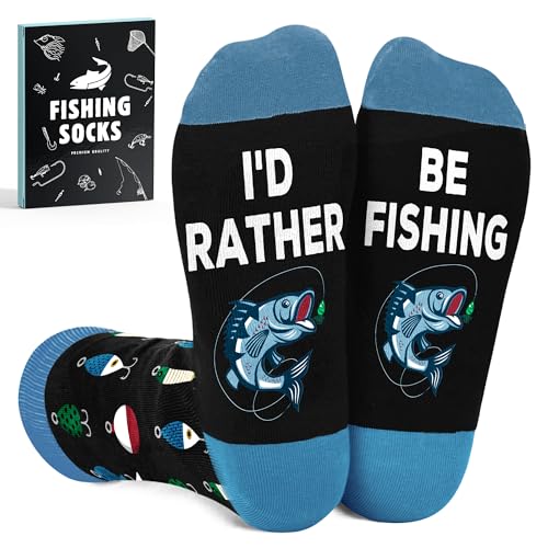 Fishing Gifts For Men - Comfy Socks With Fly Fishing Accessories Design Perfect Birthday Gifts For Men Great Gift For Dad Cool And Unique Gift For Dads Fun For Any Occasion