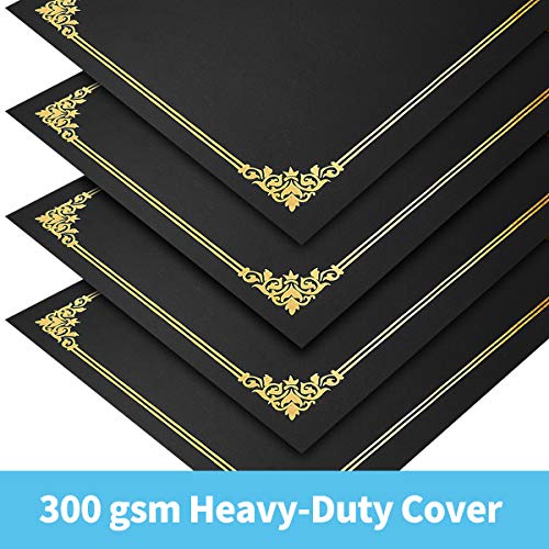 Sunee 00840179698703 75Pcs Certificate Kit, Includes 25Pcs Black Certificate Holders & 25Pcs Letter Size Certificate Papers & 25Pcs Gold Foil Award Seals thumb #4
