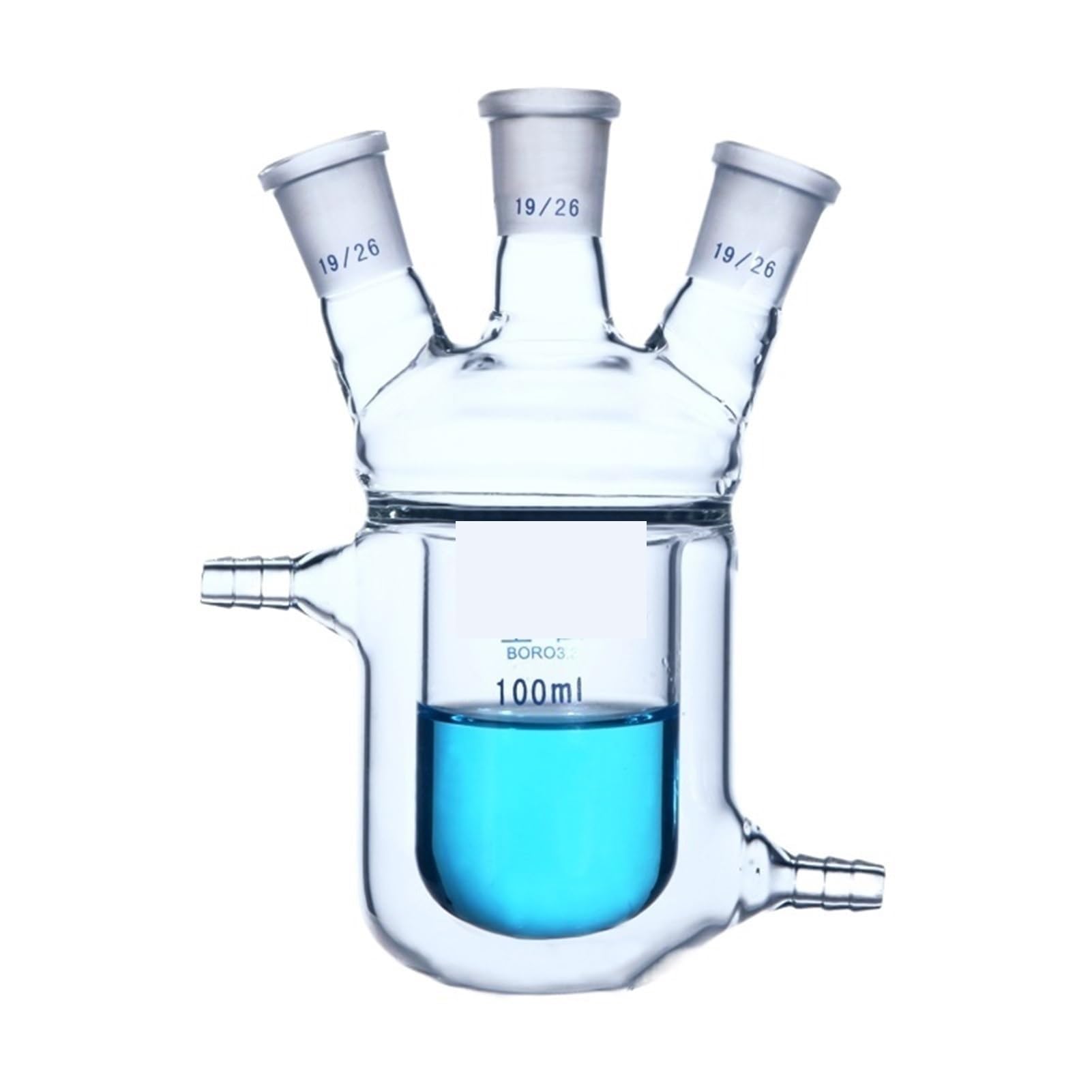 una botella hirviendo, Frasco de reacción con camisa de tres cuellos Matraz de vidrio de borosilicato de pared gruesa Reactores de planta con camisa Reactor de laboratorio(250ml 24x24x24)