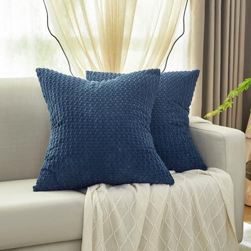 DCSKY Corduroy Denim Pillow Covers