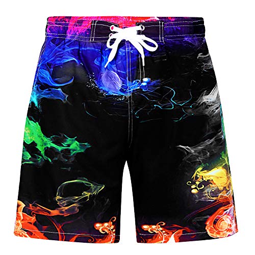 Funnycokid Niñoss Surf Short Impreso Secado Rápido Tablero Pantalones Cortos con cordón y Bolsillo de Carga para Niño