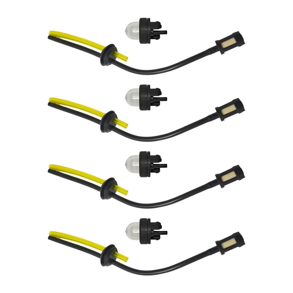 Benzinschlauch und Birnen-Ansaugset, Kraftstofffilter-Set, 4 Schläuche und 4 Ansaugbirnen, passend for Vergaser-Ersatzteile
