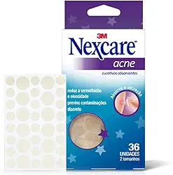 Nexcare, 3M, Adesivo para Acne e Espinha, Transparente com gel hidrocolóide, 36 Unidades
