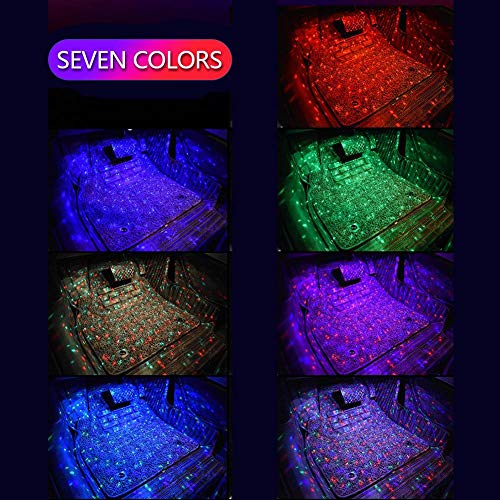 Car Interior Ambient Lights Star Projector Lights, Remote Control Sound Active Atmosphere Lamp For Car Carpet Lights #TOP4