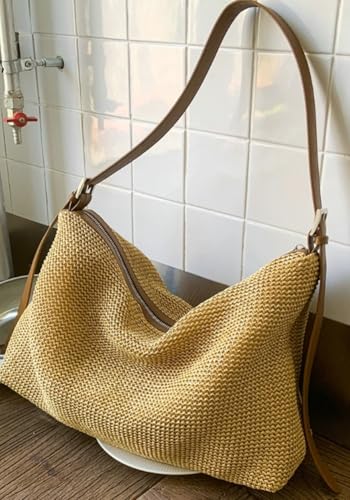 Bolso Tote Slouchy de Paja para Mujer miniatura 3