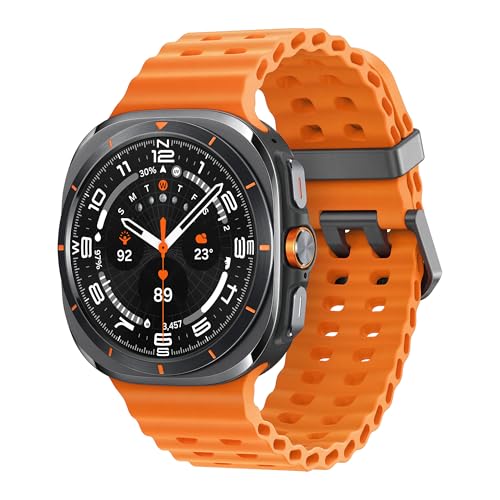 Samsung Galaxy Watch Ultra (2025) AI Smart Watch Marine Band Titanium Casing Cushion Design Quick Button 47mm LTE Titanium Grey 3 Year Extended Warranty (UK Version)