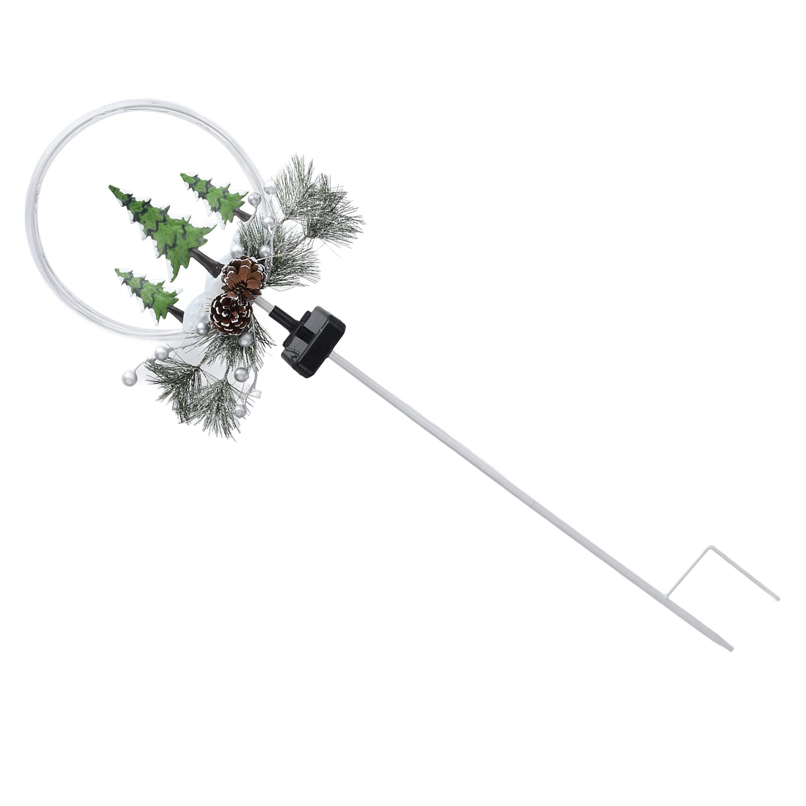 Gonetre Luces Navideñas con Energía Solar Decoraciones para Exteriores 2 Piezas Lámparas LED de Jardín con Piñas y Hojas de Imitación para Patios Jardines Impermeable IP65 12 Luces LED
