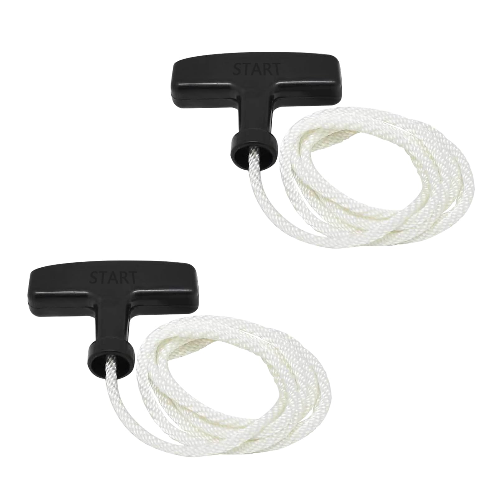 Wlicchs Black 2 Pcs Recoil Lawn Mower Starter Handle With Starter Rope, 134Mm Length Universal Petrol Engine Pull Cord With Starter For Trimmer Edger Chainsaw Brush Generator Cutter