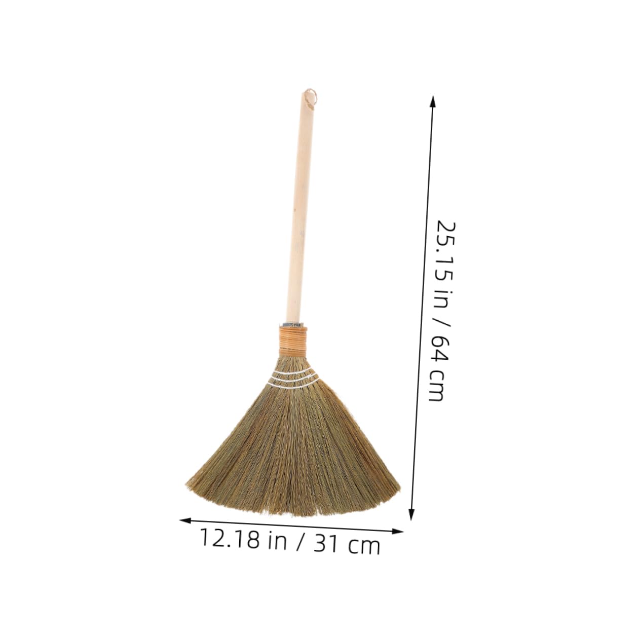 2pcs Natural Grass Soft Broom: Lightweight Floor Sweeping Broom - 25.15