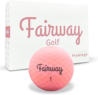 Fairway Premium Golf Balls for Straight Shots & Long Distance | 2-Piece Surlyn for Soft Feel (Pink Matte) | Handicap Range 15+ | for Lady, Women, or Intermediate | 1 Dozen Pink (12-Balls) | Flamingo
