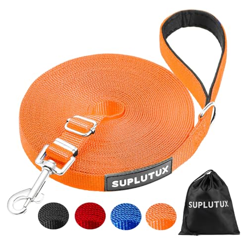 Guinzaglio per Cani, Lunghina per Cane 3 Metri, Guinzaglio Addestramento Regolabile con Impugnatura Imbottita, Ideale per Allenamento, Passeggiate e Attività Outdoor (Arancione,3m/10ft)