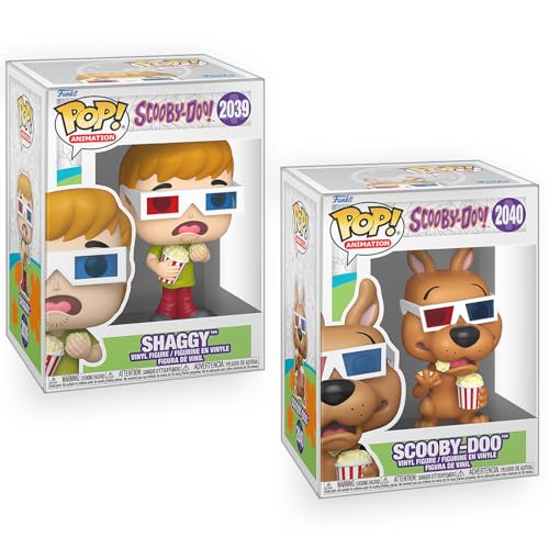 Epic Collectibles Pop Animation: Scooby Doo - Set of 2 - Shaggy & Scooby Doo in 3D Glasses Vinyl Figures Included with Box Protector Compatible for Funko