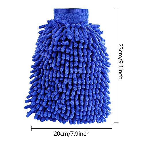 Schwamm 2 Stücke Wasserdicht Mikrofase Waschhandschuh,weicher Korallen Auto Chenille autowaschhandschuh, Handschuh für Autowäsche
