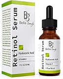 Anti Aging Hyaluronic Acid and Retinol Serum 2.5% for Face with Vitamin E For Oily Acne Skin - Best Retinol Facial Moisturizer - Reduce Fine Lines - Wrinkle - Dark Spots - Pure Organic Ingredients