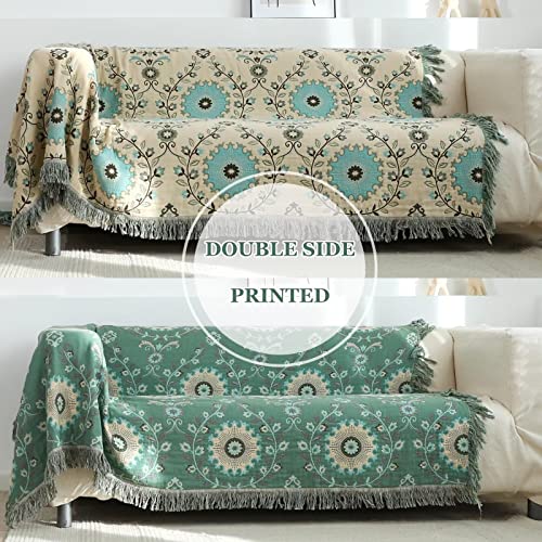 Image of LUTBM Boho Throw Blanket for Bed 60 inchx80 inch, 100% Cotton Soft Couch Blankets