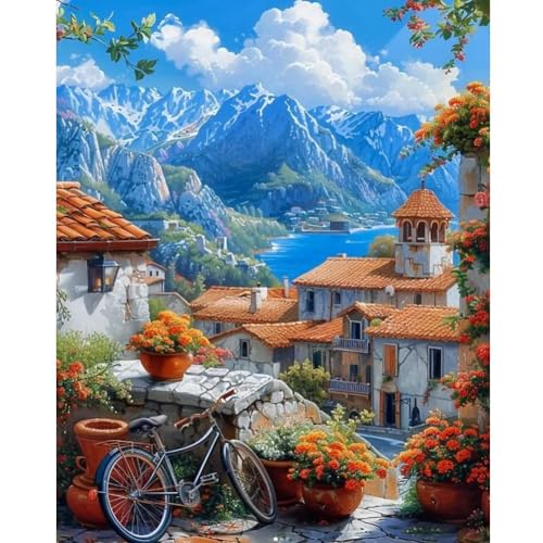 Anuver Landscape Diamond Painting Kits for Adults, 5D DIY Diamond Art Kits for Beginners, Full Drill Diamond Painting Kits for Home Wall Decor, 12x16 Inch
