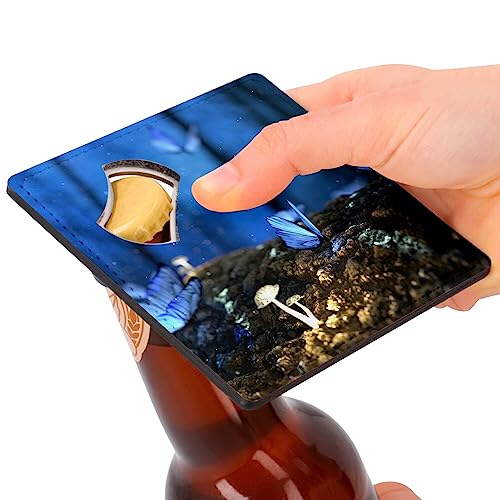 Sous-verre décapsuleur papillons bleus lot de 6 dessous de verre pour table