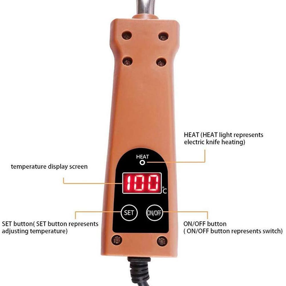 Coltello Elettrico per Disopercolare Il Miele, Strumenti per l'apicoltura, Coltello Caldo per disopercolare Il Miele con Controllo della Temperatura 50-180 ℃, con Funzione di Memoria Strumenti