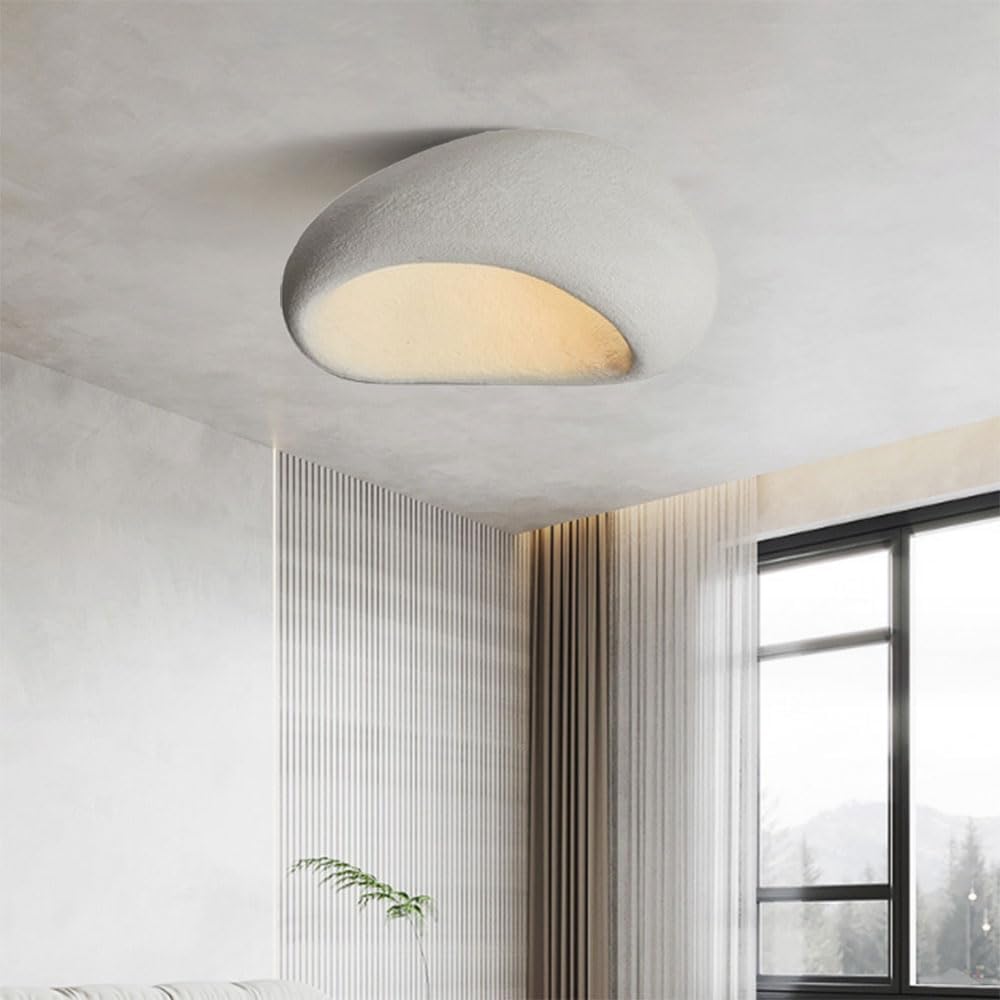 Lampa sufitowa wabi sabi, E27 Japońska lampa sufitowa do kuchni, wyspy, sypialni, jadalni, przedpokoju (A,50 cm)