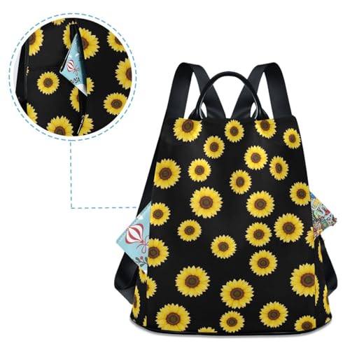 Sac à dos polyester imprimé tournesol durable et sécurisé