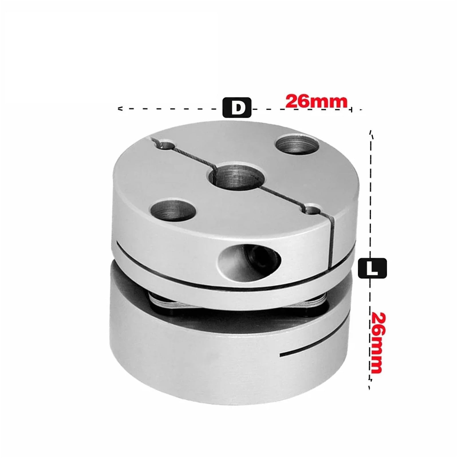 Aluminum Alloy D26L26 Single Diaphragm Coupling Elastic Joint D26mm L26mm Ball Screw Step Servo Motor Encoder Computer FA Parts 1Pcs(5x6.35)