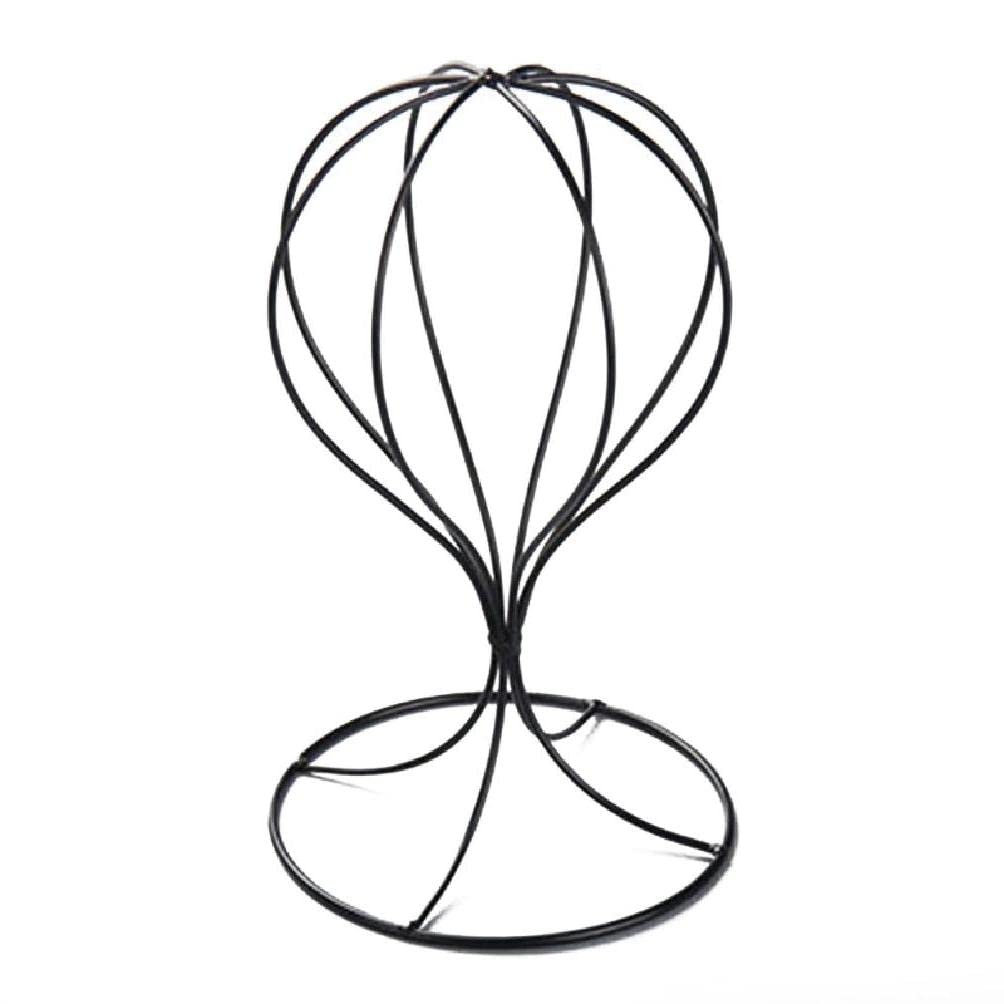 Wuli77 Black Metal Hat Stand Balloon Shaped Tabletop Wig Display Rack Fashionable Holder Desktop Hanger Stand For Baseball Cap