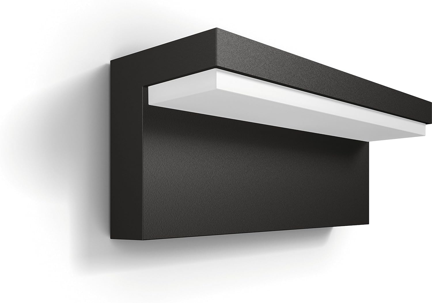 Philips Bustan LED Outdoor Wall Light, 9W, 1,000 lm, 4,000 K Cool White Light, IP44 Weather-resistant, Dimmable, Built-in LED, Aluminium, Anthracite Grey
