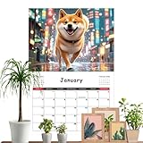 2026年 犬用カレンダー 壁 | 12ヶ月のテックドッグスケジュールプランナー、計画吊り下げ可能なカレンダー - リビングルーム 寝室 勉強 教室 オフィス 学校 ワークショップ スタジオ 寮 学生 教師 フリーランサー