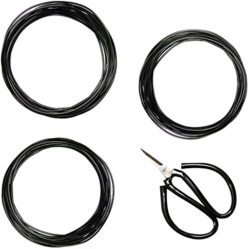 OWNUZZ® Bonsai Training Wire with Scissors, Set of 3 Sizes Plant Training Wires for Bonsai Tree - 1.0mm, 1.5mm, 2.0mm, Coated and Rust Resistant