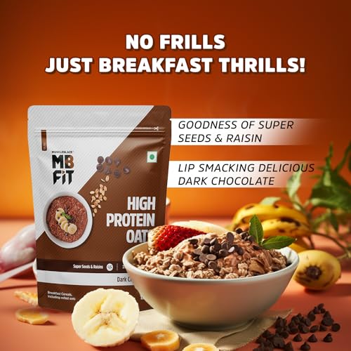 MuscleBlaze Fit High Protein Oats, 1 kg, Dark Chocolate 22 g Protein