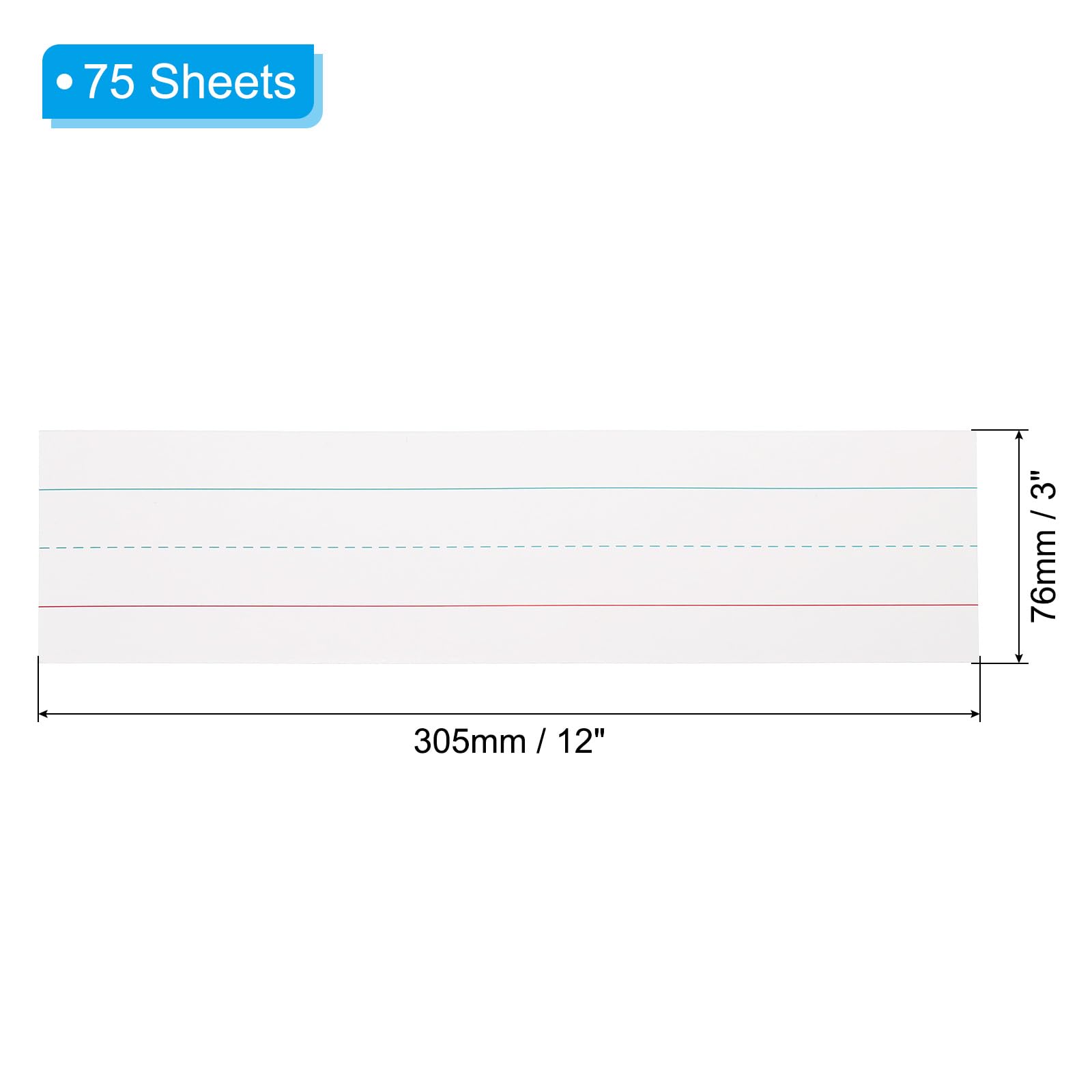PATIKIL 75 Sheets Ruled Sentence Strips - Image 2