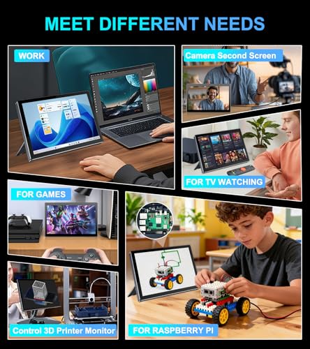 Image of 10.1 Inch Touchscreen Monitor Compatible with Raspberry Pi, Built-in Enclosure, 1920x1200 IPS Portable HDMI Touch Screen Display for Raspberry Pi 5 /4B /3B+ /3B /B+ Jetson Nano PC Win11 /10 /8 /7