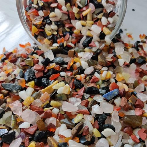Image of Healing Crystal Chips for Vastu Natural Multi Color Chips Stone 250 Gm Multi Color Crystal Stone Chips Dust Raw Rough Stone for Reiki Healing Meditation