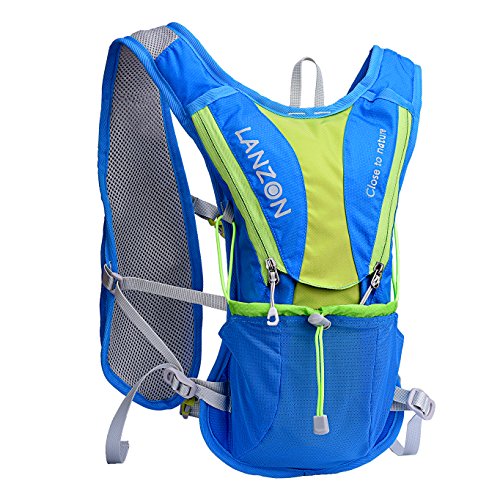 Lanzon - Sac d'hydratation - Pour gilet de marathon et de course à pied, sac à dos de cyclisme et de randonnée, Blue Pack Only (No Bladder) Cover