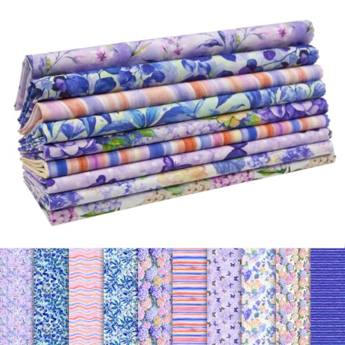 Tissu pour patchwork et quilting Soimoi en pur coton doux, assortiment de 9 coupons robustes