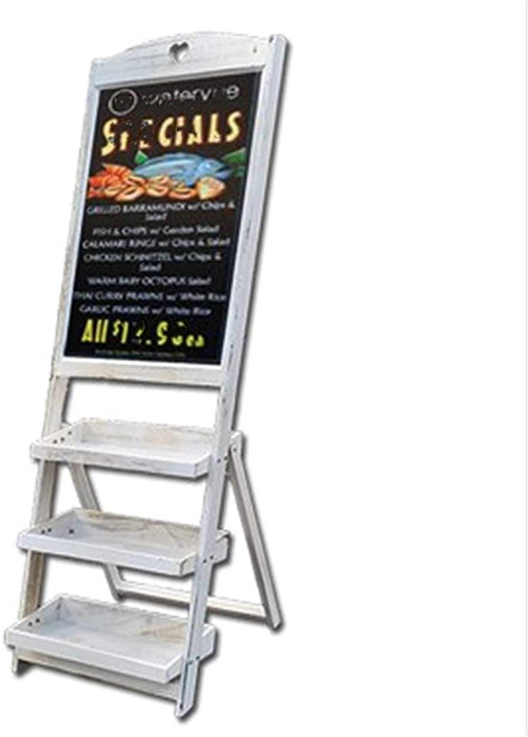Tableau noir vertical rétro avec support de fleurs, petit tableau à dessin pour restaurant, boutique publicité promotionnelle (couleur : C, taille : 150 x 48 x 40 cm)