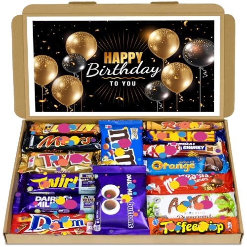 Image of Happy Birthday Gift | Mega Variety Chocolate Selection Gift Box | Large Letterbox Chocolate Hamper | Ideal Gifts for Men, Women & Kids